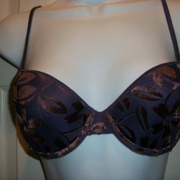 VICTORIA'S SECRET Velour Flocked Demi Bra Size 34C - Picture 2 of 8